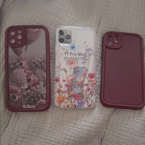 Floral and Burgundy Phone Case Set